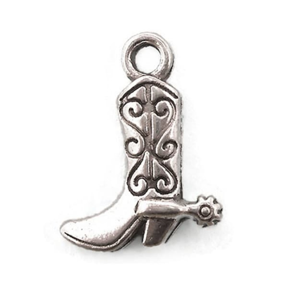 10pcs Cowboy Boot Charms silver tone metal boots western